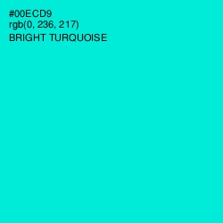 #00ECD9 - Bright Turquoise Color Image